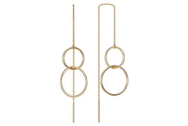 Серьги из красного золота «Два кольца на Кобре»